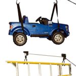 ABN Ceiling Mount Hoist – 2 Looped Straps, 2 Secure Claws and Install Hardware, Easy 100-Pound Garage Bike/Kayak Storage