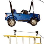 ABN Ceiling Mount Hoist – 2 Looped Straps, 2 Secure Claws and Install Hardware, Easy 100-Pound Garage Bike/Kayak Storage