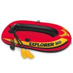Intex Explorer 300, 3-Person Inflatable Boat Set with French Oars and High Output Air Pump