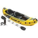 Intex Explorer K2 Kayak, 2-Person Inflatable Kayak Set with Aluminum Oars and High Output Air Pump