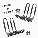 Mrhardware Kayak Roof Rack for SUV Car Top Roof Mount Carrier J Cross Bar Canoe Boat (2 Pairs)