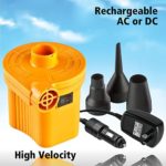 Soleaire SA-110 120v Electric Air Pump Powerful Inflator Deflator Air Pump for Raft Pump Air Mattress Pump Inflatable Boat Pump Inflatable Kiddie Pool 12 Volt DC 120 Volt Household Power Supply …