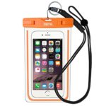 Waterproof Case Bag : EOTW Waterproof Dry Bag with Military Class Lanyard; IPX8 Certified to 100 Feet for Kayaking Swimming, Fit iPhone 6 6s 5s SE, Galaxy S7 S6 S5, Note 5 4, LG Blu HTC -Orange+Black