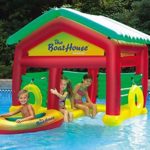 Kids Inflatable Swimming Pool Floating Boat House Party Swim w Raft Lake