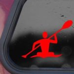 Kayak Kayaker Paddle Canoe Red Decal Sticker Die-cut Red Decal Sticker