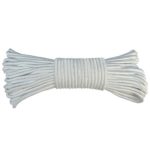 Flag Halyard Rope Solid Braid Polyester Flagpole Line #8 (¼”) X 80 Feet Length – White