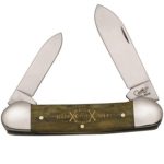 Case XX Knife Item # 12254 Olive Green Smooth Bone Canoe 125th Anniversary