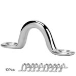 Amadget Bimini Boat Top PAD EYE, 316 Stainless Steel Eye Straps Tie Down Kayak Deck Loops (Pack of 10)
