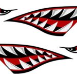 Alemon Shark teeth Mouth Reflective Decals Sticker Fishing Boat Canoe Car Truck Kayak Graphics Accessories