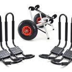 2 Set Roof J rack Kayak Boat Canoe Car SUV top Mount Carrier with 1 Dolly Cart Trailer Carrier Wheels