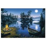Tree-Free Greetings EcoNotes Stationary- Blank Note Cards with Envelopes, 4″ x 6″, Canoe Camp, Boxed Set of 12 (FS66815)