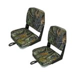 Fishing/Hunting Low Back Fold-Down Boat Seat,2Packs Color Camo/grey/blue (White/Red) (Camo)