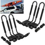 Car Rack & Carriers© Universal 2 Pairs J- shape Rack HD Kayak Carrier Canoe Boat. Surf Ski Roof Top Mounted on Car SUV Crossbar