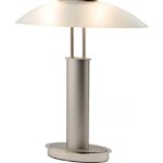 Artiva USA Avalon 9476TCM Touch-switch Table Lamp, Frosted Canoe Glass Shade,  Satin Nickel and Chrome Finish