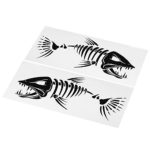 2 PCS Fish Teeth Mouth Stickers Skeleton Fish Stickers Fishing Boat Canoe Kayak Graphics Accessories