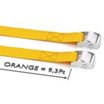 Long Tie Down Straps – Kayak, Canoe Orange Tie Downs – Cargo Roof Rack Straps – Metal Strap – Adjustable Straps – 1inch Lashing Strap Cam Lock Buckle – Tie Straps – Heavy Duty Straps – 2 Pack, 9.3foot