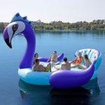 Pretty Peacock Island – Gigantic Inflatable 6-Adult Party Lake Float