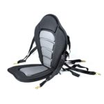 NKTM Kayak Boat Padded Seat with Backrest Portable Adjustable Strap Detachable Storage Bag for Fishing/Kayaking/Canoeing/Rafting – Black Gray