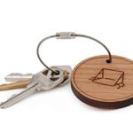 Canoe Seat Keychain, Wood Twist Cable Keychain – Large