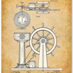 Captain’s Wheel – 11×14 Unframed Patent Print – Makes a Great Nautical Beach House Decor Under $15