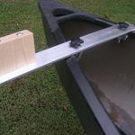 Canoe Trolling Motor Mount Bracket w/Aluminum Crossbar and Solid Ash Motor Block