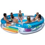Sun Pleasure Tropical Tahiti Floating Island, Giant Float and Carrying Bag – use in Lake, Ocean, River, Pool Floats for up to 6 People Pump Not Included