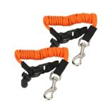 Kayak Paddle Leash 2 Packs, Kayak Lanyard Canoe Rod Leash Boat Oar Leash Straps, Adjustable Bungee Leash Stretches to 50 inches