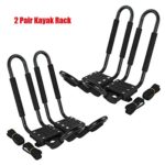 Tengchang 2 Pairs Universal Roof J-Bar Kayak Rack, Boat Canoe Car SUV Top Mounted Kayak Carrier with One Year Warranty