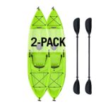 Lifetime Tioga Sit-On-Top Kayak with Paddle (2 Pack), Lime, 120″