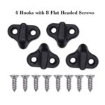 T-best Kayak Lashing Hooks J Hooks Nylon Bungee Hooks J Shape Hooks Replacement Black With Flat-head Screws for Kayak Canoe Paddle Board Boat Deck Rigging Kit