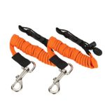 Kayak Paddle Leash 2 Packs, Kayak Lanyard Canoe Rod Leash Boat Oar Leash Straps, Adjustable Bungee Leash Stretches to 50 inches (Orange Leash)