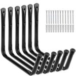 Kayak Storage Utility Rack, Heavy Duty Garage Hangers, Wall Mount or Dock Hanging Hooks for Canoe,Paddle Board,Surfboard,Snow Board,Ladder (6 Pack Black 15.4″ Jumbo)