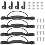 Dreamtop 4 Pcs Kayak Handles Hardwares Black Marine Side Mount Carry Handles Paddle Park Rubber Handles Bungee Cord and J Hooks with Screws for Kayak, Canoe or Luggage