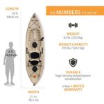 Lifetime Muskie Angler Sit-On-Top Kayak with Paddle, Tan, 120″