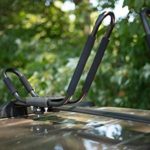 PaddleSports+ Kayak Roof Rack Sets for Cars and SUVs – Two Sets with Straps – Universal Fit Carriers Mount on Crossbars for Easy Travel with Kayaks Canoes Paddleboards and Surfboards