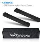 WOOWAVE Kayak Roof Rack Pads Universal Car Roof Rack Soft Premium Surf Crossbars Cross Bars for Surfboard SUP Paddleboard with 2 Waterproof Tie Down Straps and Portable Storage Bag, 33in Long (Pair)