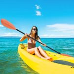 OCEANBROAD Kayak Paddle 230CM/90.5 Inches Premium Carbon Shaft Kayaking Boating Oar with Paddle Leash