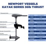 Newport Vessels Kayak Series 36lb Thrust Transom Mounted Saltwater Electric Trolling Motor w/ LED Battery Indicator (24″ Shaft)