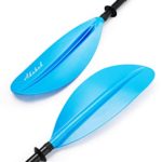 Abahub 1x Kayak Paddles with Free Paddle Leash, Aluminum Alloy Shaft Blue Plastic Blades, 90.5 Inches Kayaking Oars for Boating, Canoeing