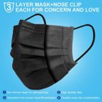 Black Face Masks, 100 Pcs Black Disposable Face Masks 3 Ply Filter Protection-Black