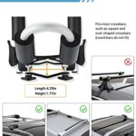 Sportneer 1 Pair Kayak Roof Carrier Rack, 2 in 1 Aluminum Folding Kayak Racks J Bar for Canoe, SUP, Kayaks, Surfboard and Ski Board Rooftop Mount on SUV, Car and Truck with 4 Pcs Tie Down Straps