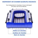 EPROSMIN 4 Person Inflatable Boat Canoe – ?Blue+Gray?9FT Raft Inflatable Kayak with Air Pump Rope Paddle ?US in Stock? 2,3 or 4 Person Boat for Adults and Kids, Portable Fishing Boat