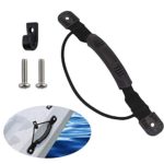 ZipSeven Kayak Canoe Side Mount Carry Handle with Bungee Cord Paddle Holder Accessories Handle Hardwares 4 Pack Black
