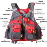 Flygo Multi-Pockets Fly Bass Fishing Vest Pack For Outdoor Activities, Adjutable Size For Men/Women (One Size, Army Green)
