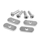 Yuroochii Kayak Rail Mount Accessories – 4PCS Kayak Track Nuts with Track Screws Hardware, Stainless Steel Boat Mounting Track Accessories, Gear Mounting Replacement Kit for Kayak Canoe Boat