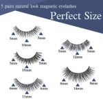 Magnetic Eyelashes with Eyeliner Kit, 3D Magnetic Eyelashes Kit with 5 Pairs Reusable False Eyelashes Natural Look, Tweezers and Eyeliner, Easy to Wear