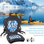 Extra Thick Padded Kayak Seat Thickened Sit-On-Top Canoe Seat Cushioned – Deluxe Fishing Boat Seat with 4 PCs Fixed D-Ring & 4 PCs Tie Down Pad Eyes and Screws