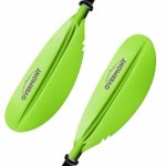 Overmont Kayak Paddle 90.5in/230cm Heavy Duty Aluminum Alloy Lightweight Boating Oar for Inflatable Kayaks with Paddle Leash Green