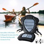 Thickened Padded Kayak Seat Extra Thick Padded Sit-On-Top Canoe Seat Cushioned – Deluxe Fishing Boat Seat with 4 Pairs Fixed D-Ring & 4 Tie Down Pad Eyes and Screws for Kayaks Boats Canoes