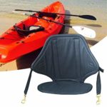 UXELY Kayak Seat Padded with Back Support, Adjustable Boat Seat Cushioned Fishing Seat with Detachable Back Storage Bag, Canoe Back Rest Support Pad Cushion for Universal Sit (Black)
